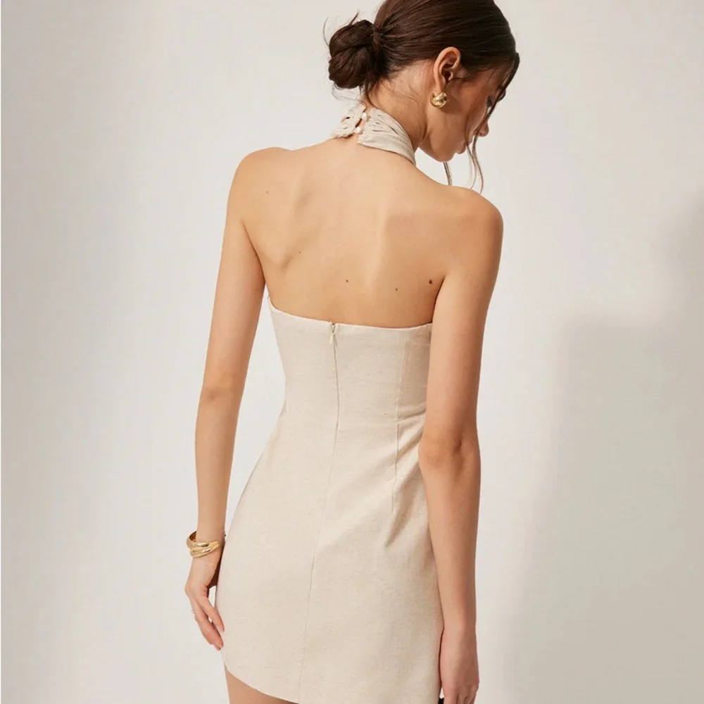 Commense Cream Halter Mini Dress - Picture 2 of 7